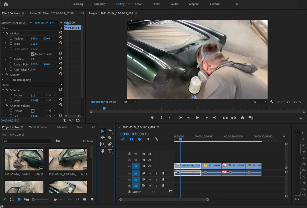 Premiere Pro RHM Bodyshop Video Editing